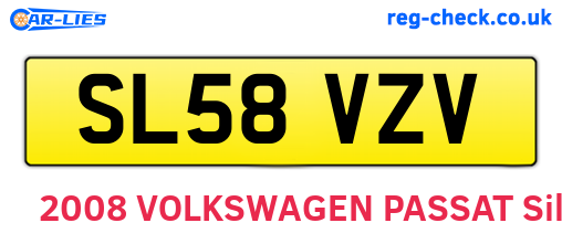 SL58VZV are the vehicle registration plates.