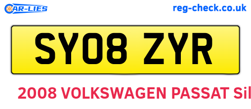 SY08ZYR are the vehicle registration plates.