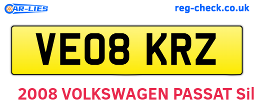 VE08KRZ are the vehicle registration plates.