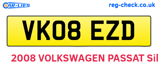 VK08EZD are the vehicle registration plates.