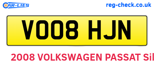 VO08HJN are the vehicle registration plates.