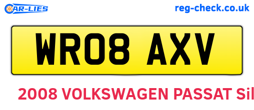 WR08AXV are the vehicle registration plates.
