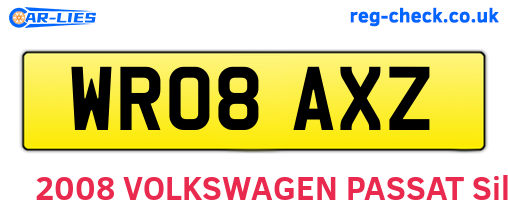 WR08AXZ are the vehicle registration plates.