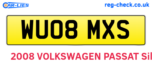WU08MXS are the vehicle registration plates.