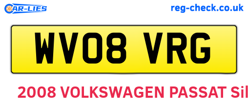 WV08VRG are the vehicle registration plates.
