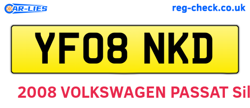 YF08NKD are the vehicle registration plates.
