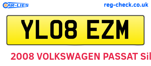 YL08EZM are the vehicle registration plates.