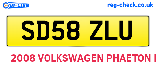SD58ZLU are the vehicle registration plates.