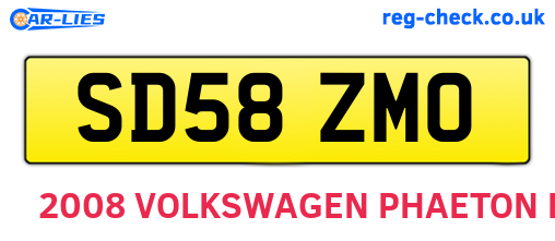 SD58ZMO are the vehicle registration plates.
