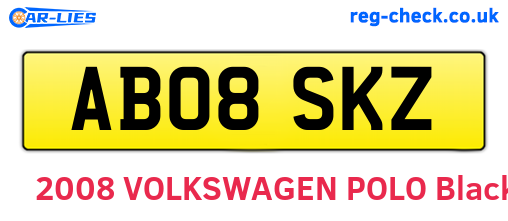 AB08SKZ are the vehicle registration plates.