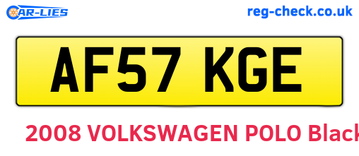 AF57KGE are the vehicle registration plates.