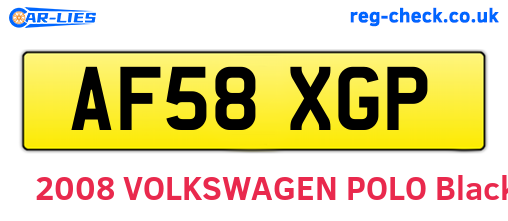 AF58XGP are the vehicle registration plates.