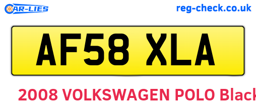 AF58XLA are the vehicle registration plates.