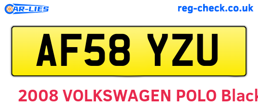 AF58YZU are the vehicle registration plates.