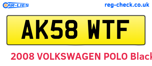 AK58WTF are the vehicle registration plates.