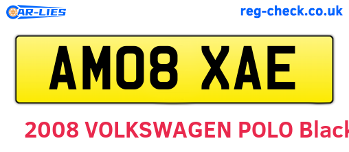 AM08XAE are the vehicle registration plates.