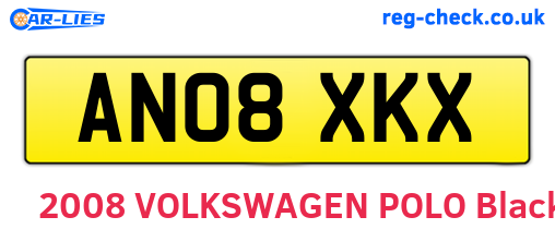 AN08XKX are the vehicle registration plates.