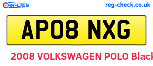 AP08NXG are the vehicle registration plates.