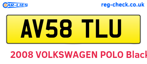 AV58TLU are the vehicle registration plates.