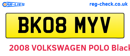 BK08MYV are the vehicle registration plates.