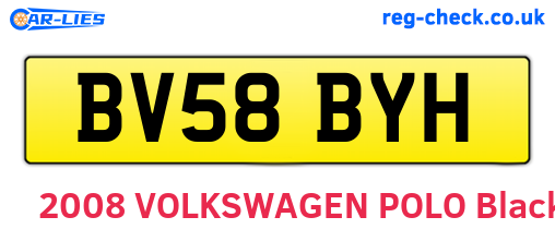 BV58BYH are the vehicle registration plates.