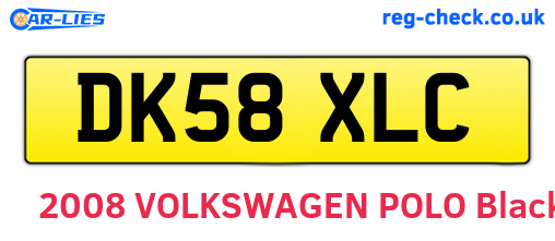 DK58XLC are the vehicle registration plates.