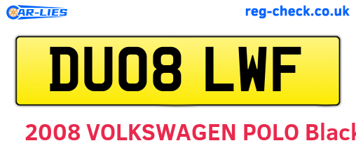 DU08LWF are the vehicle registration plates.