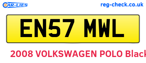 EN57MWL are the vehicle registration plates.