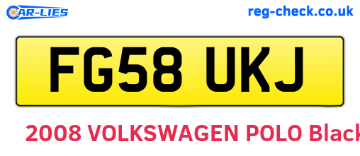 FG58UKJ are the vehicle registration plates.