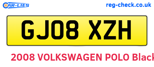 GJ08XZH are the vehicle registration plates.