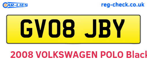 GV08JBY are the vehicle registration plates.