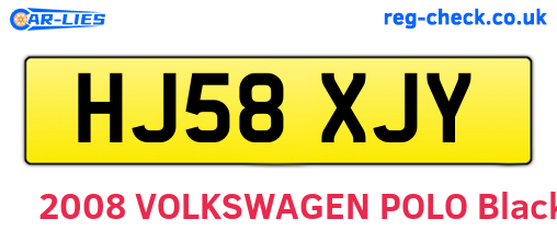 HJ58XJY are the vehicle registration plates.