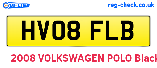 HV08FLB are the vehicle registration plates.