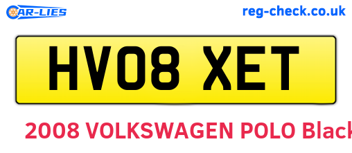 HV08XET are the vehicle registration plates.