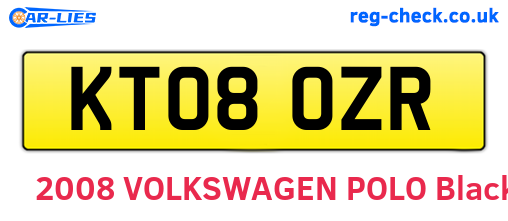 KT08OZR are the vehicle registration plates.