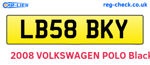 LB58BKY are the vehicle registration plates.