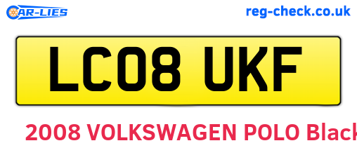 LC08UKF are the vehicle registration plates.