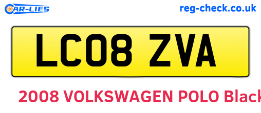 LC08ZVA are the vehicle registration plates.