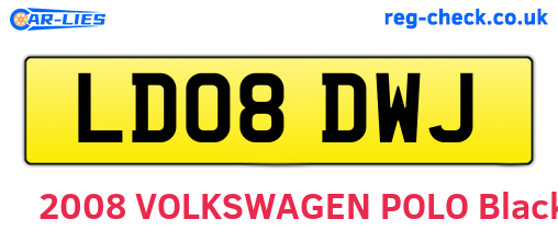 LD08DWJ are the vehicle registration plates.