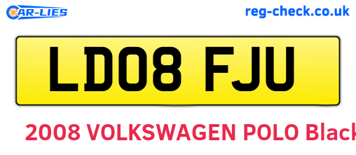 LD08FJU are the vehicle registration plates.