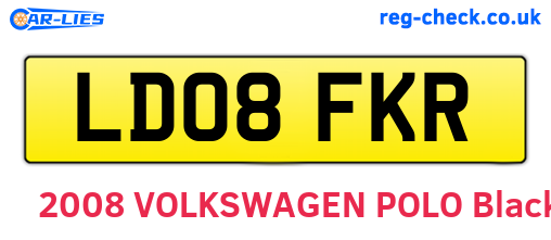 LD08FKR are the vehicle registration plates.