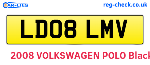 LD08LMV are the vehicle registration plates.