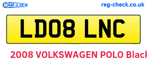 LD08LNC are the vehicle registration plates.
