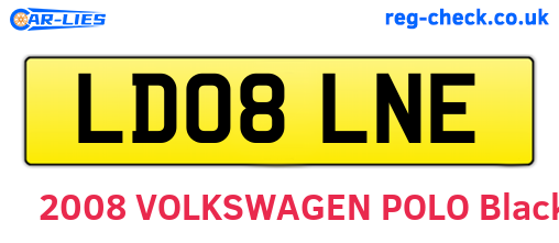 LD08LNE are the vehicle registration plates.