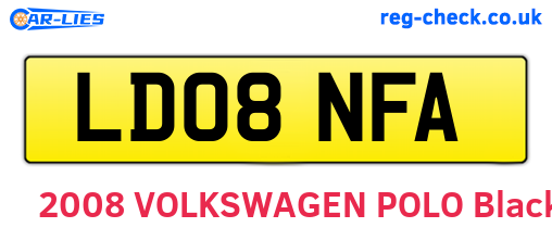 LD08NFA are the vehicle registration plates.
