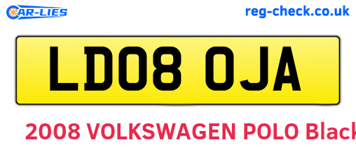 LD08OJA are the vehicle registration plates.