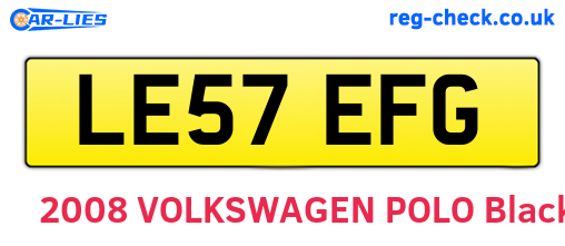 LE57EFG are the vehicle registration plates.