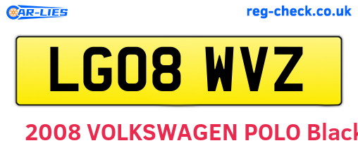 LG08WVZ are the vehicle registration plates.