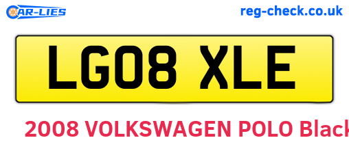 LG08XLE are the vehicle registration plates.