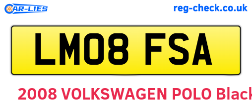 LM08FSA are the vehicle registration plates.